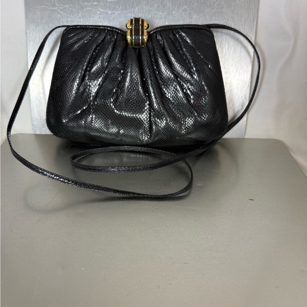 Vintage Judith Leiber Snakeskin Python Karung Lea… - image 3